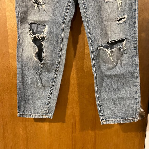 Forever 21 Los Angeles Women's Blue Distressed Ripped Mid-Rise Denim Jeans 26 - Picture 3 of 6